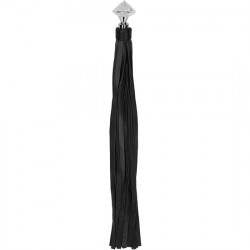 FLOGGER DE CUERO CON MANGO PUNTIAGUDO BRILLANDE NEGRO