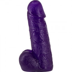 PENE REALISTICO CON TESTICULOS 18CM MORADO