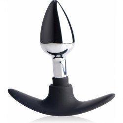 DARK INVADER PLUG ANAL DE METAL Y SILICONA PEQUEyO PLATEADO