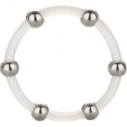 ANILLO DE SILICONA CON CUENTAS DE ACERO TALLA XL
