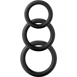 TWIDDLE ANILLO PARA EL PENE TRES TAMAyOS NEGRO