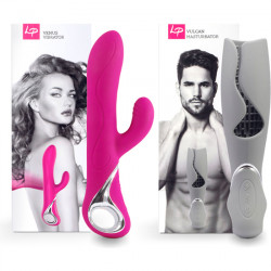 LOVERSPREMIUM VENUS VULCAN SET PARA PAREJAS ROSA Y GRIS
