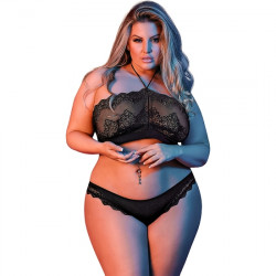 CONJUNTO DE PANTY Y BRAGUITA NEGRO