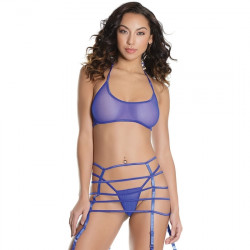 TOP DE TUBO Y TANGA AZUL LILA