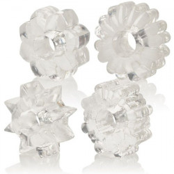 ANILLOS SILICONA BASICOS 4 PACK TRANSPARENTES