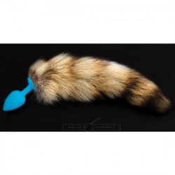 PLUG SILICONA AZUL CON COLA S