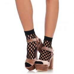 CALCETINES DE RED OVAL NEGRO