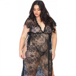 KAFTAN FLORAL CON TANGA NEGRO