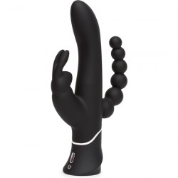 HAPPY RABBIT TRIPLE CURVE VIBRADOR TRIPLE ESTIMULACIoN NEGRO
