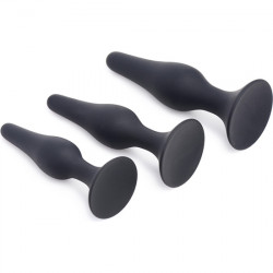 TRIPLE SPIRE SET ENTRENAMIENTO ANAL SILICONA NEGRO