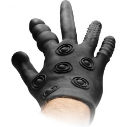 GUANTE ESTIMULADOR DE SILICONA NEGRO