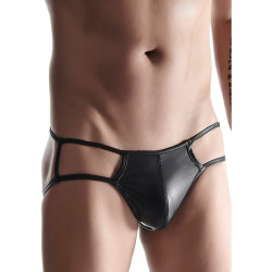 WETLOOK MENS BRIEFS NEGRO