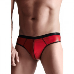 WETLOOK MENS BRAZILIAN STYLE BRIEFS ROJO
