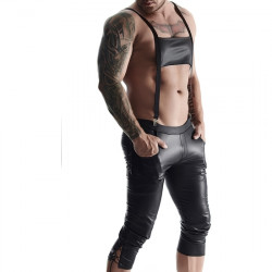 3 4 MENS PANTALONES ESTILO BAVARIA NEGRO