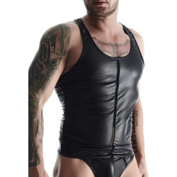 WETLOOK MENS CAMISETA SIN MANGAS NEGRO
