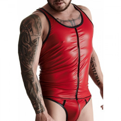 WETLOOK MENS CAMISETA SIN MANGAS ROJO