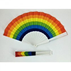 ABANICO PLASTICO BANDERA LGTB