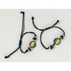PULSERA CON CIRCULO CENTRAL BANDERA LGTB