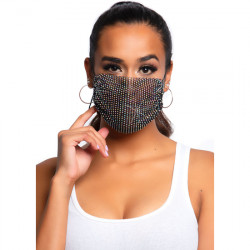 LEG AVENUE MASCARILLA HARLOW RHINESTONE NEGRO
