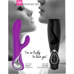 LOVERSPREMIUM CONJUNTO DE PAREJAS VENUS Y VULCAN MORADO Y NEGRO