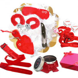 CAJA PeTALO BONDAGE ROJO CORAZoN PEDRERIA