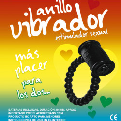ANILLO VIBRADOR RETARDANTE NEGRO RAINBOW