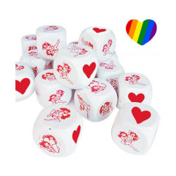15 DADOS AMOR LESBICO BLANCOS GRANDES MEDIDA 45cm LGTBIQ