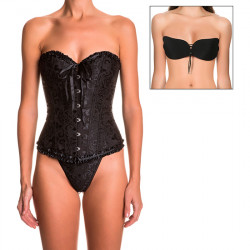 SET INTIMAX CORSET ATENEA CON SUJETADOR INVISIBLE AUTOADHESIVO NEGRO