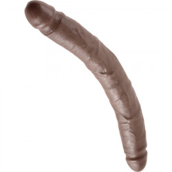 KING COCK DOBLE PENE REALISTICO DELGADO MARRON