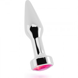 RICH TAPoN ANAL PLATA 10 CM CON ZAFIRO ROSA