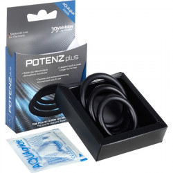 POTENZPLUS KIT DE 3 ANILLOS PARA EL PENE S M L NEGRO