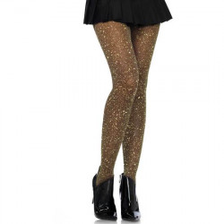 LEG AVENUE MEDIAS DE LUREX TRANSPARENTES NEGRO ORO