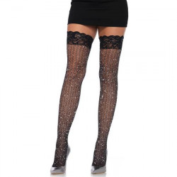 LEG AVENUE MEDIAS LUREX CON LIGA EN ENCAJE