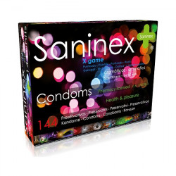 SANINEX PRESERVATIVOS X GAME PUNTEADO 144 UDS