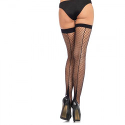 LEG AVENUE MEDIAS RED CON COSTURA TRASERA NEGRO