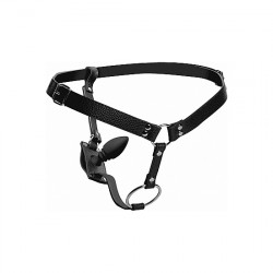 ARNeS MASCULINO CON PLUG ANAL DE SILICONA NEGRO