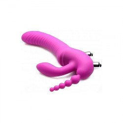 REGAL RIDER TRIPLE G ARNeS CON DILDO VIBRADOR DE SILICONA MORADO